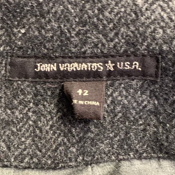 JOHN VARVATOS STAR USA Size 42 Grey Charcoal Herringbone Wool Blend Sport Coat - Picture 6 of 8